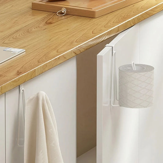 No-Drill Wall Mount Toilet Paper Holder – Space-Saving Bathroom Tissue Roll Hanger with Painted Finish