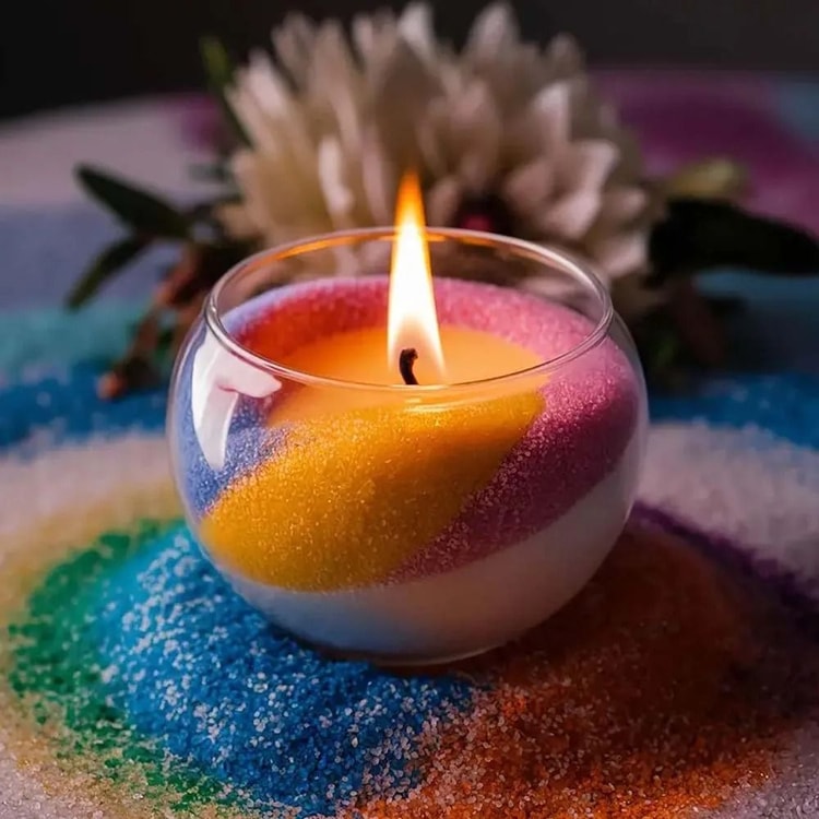 Colorful Sand Wax Candle Making Kit DIY Granulated Wax Candle Craft Set
