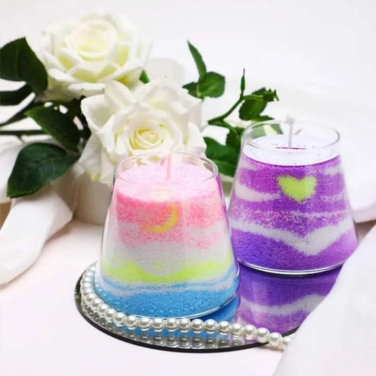 Colorful Sand Wax Candle Making Kit DIY Granulated Wax Candle Craft Set