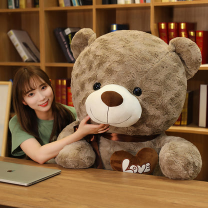 Soft Teddy Bear Plush Toy with Heart Design – 2 Colors, Gift &amp; Room Decor