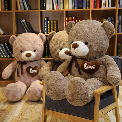 Soft Teddy Bear Plush Toy with Heart Design – 2 Colors, Gift &amp; Room Decor