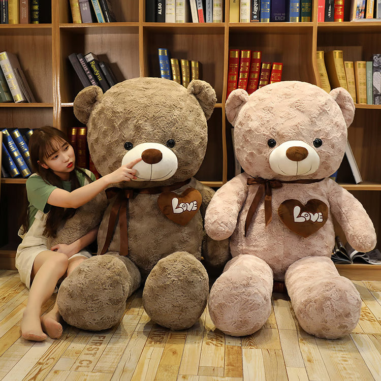 Soft Teddy Bear Plush Toy with Heart Design – 2 Colors, Gift &amp; Room Decor