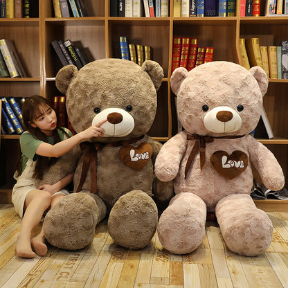 Soft Teddy Bear Plush Toy with Heart Design – 2 Colors, Gift &amp; Room Decor