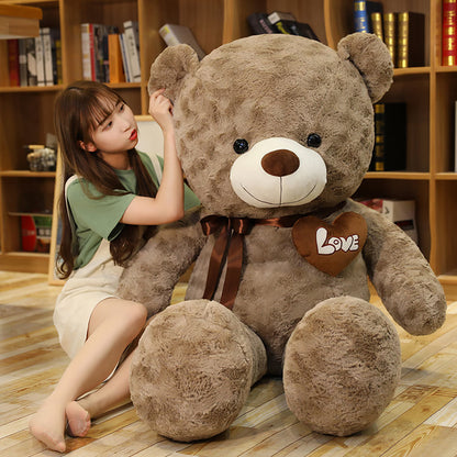 Soft Teddy Bear Plush Toy with Heart Design – 2 Colors, Gift &amp; Room Decor