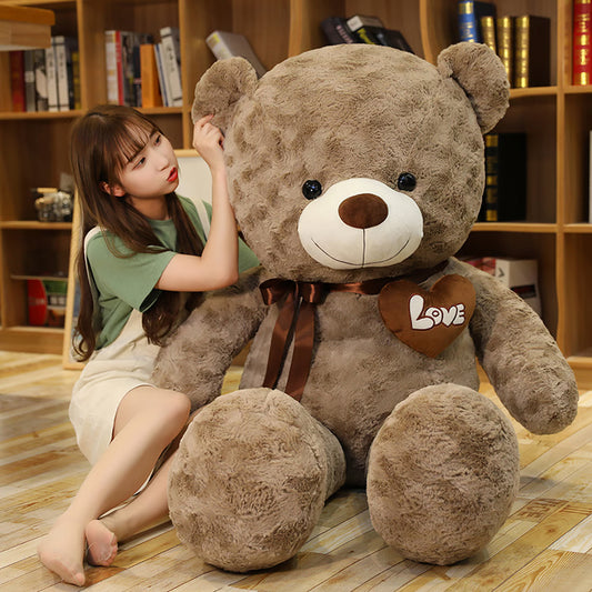 Soft Teddy Bear Plush Toy with Heart Design – 2 Colors, Gift &amp; Room Decor