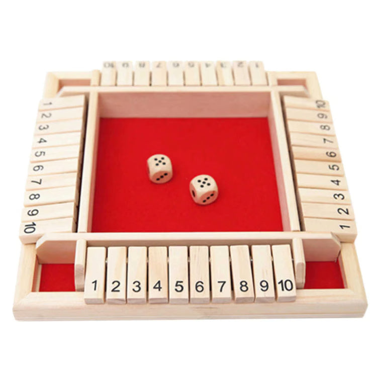 TimberTurn Wooden Number Game – Family Dice & Flip Tile Board Game for 2–4 Players