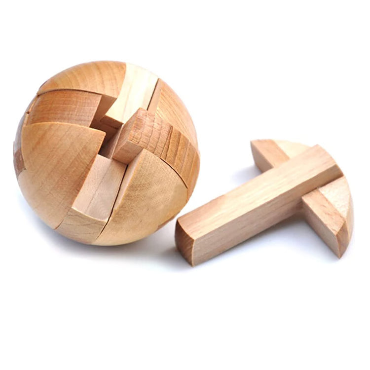 Kongora Wooden Puzzle Sphere – Classic 3D Brain Teaser & Handheld Puzzle for Kids and Adults
