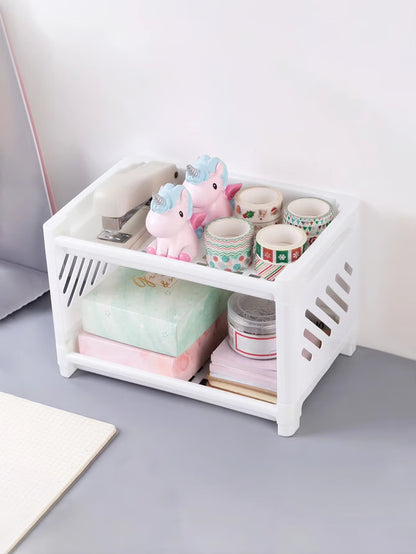Multi Layer Desktop Storage Shelf Organizer for Office, Cosmetics, and Home Essentials