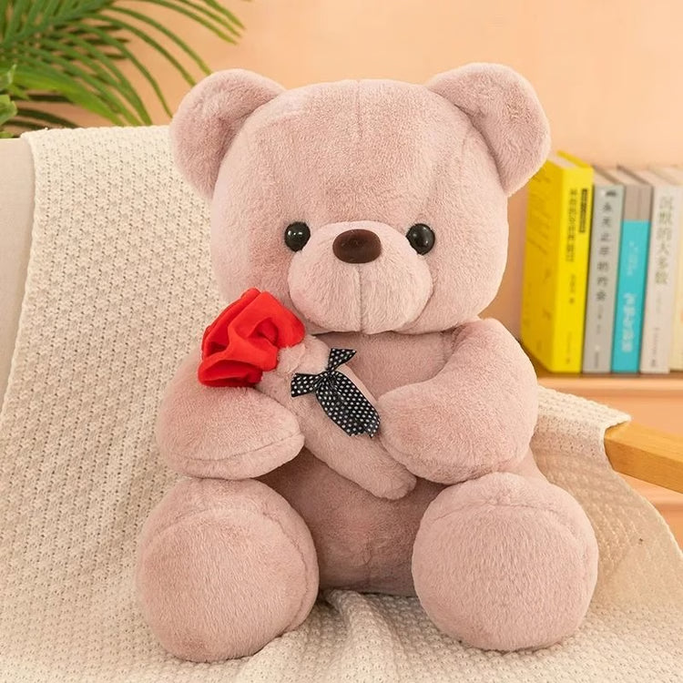 Valentine's Day Teddy Bear with Roses – Romantic Plush Gift