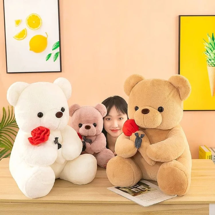 Valentine's Day Teddy Bear with Roses – Romantic Plush Gift