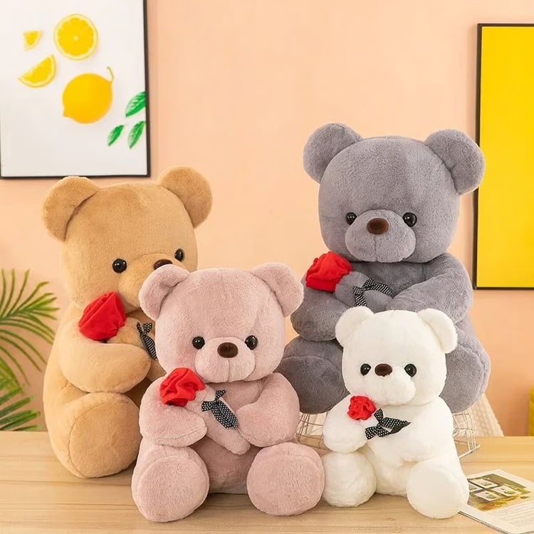 Valentine's Day Teddy Bear with Roses – Romantic Plush Gift