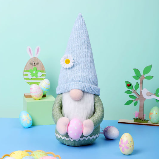 Easter Bunny Gnome with Easter Egg – Faceless Plush Doll &amp; Spring Décor