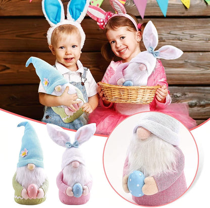 Easter Bunny Gnome with Easter Egg – Faceless Plush Doll &amp; Spring Décor