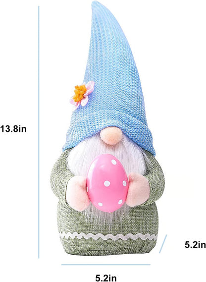 Easter Bunny Gnome with Easter Egg – Faceless Plush Doll &amp; Spring Décor