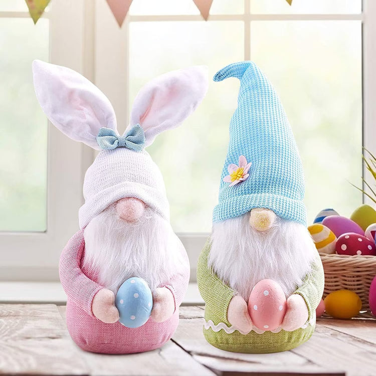 Easter Bunny Gnome with Easter Egg – Faceless Plush Doll &amp; Spring Décor